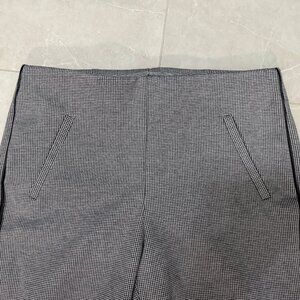 Chico's Bridgette long pant, black & white houndstooth with black piping SZ6